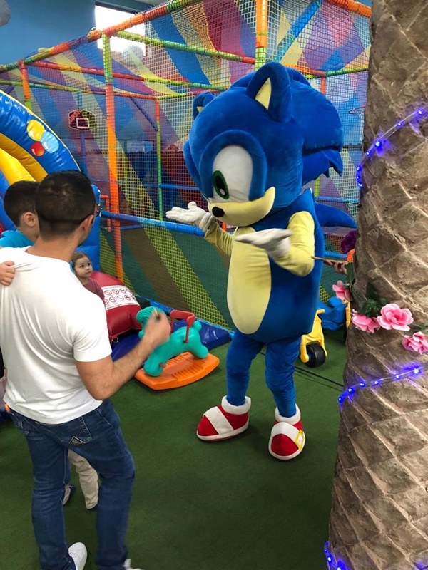 Mascotte Sonic Professional costume blu completo per animazione adulti  bambini